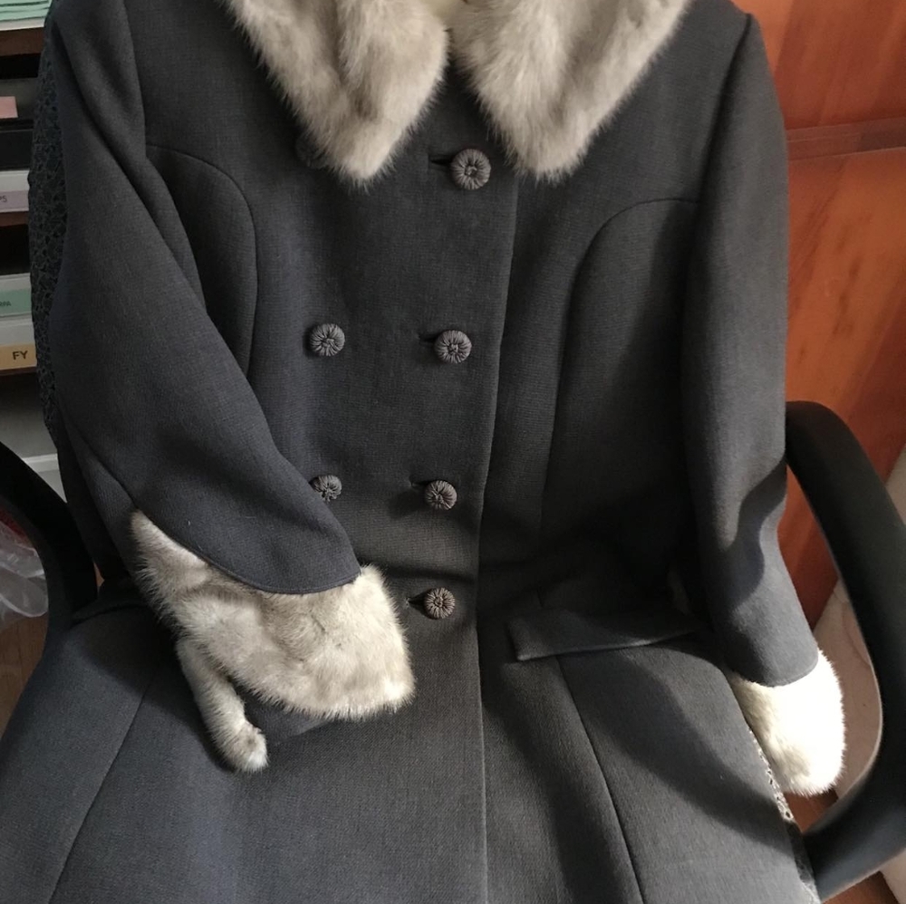 Vintage fur trimmed coat